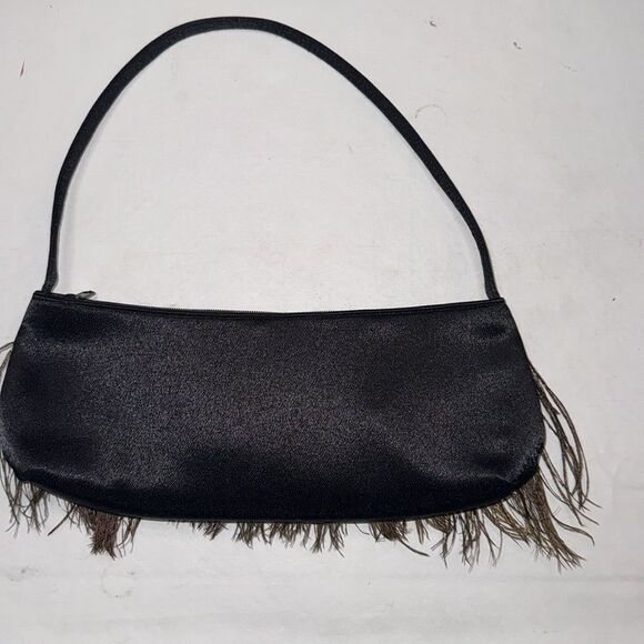 Satin Peacock Feather Shoulder Bag - Picture 2 of 6